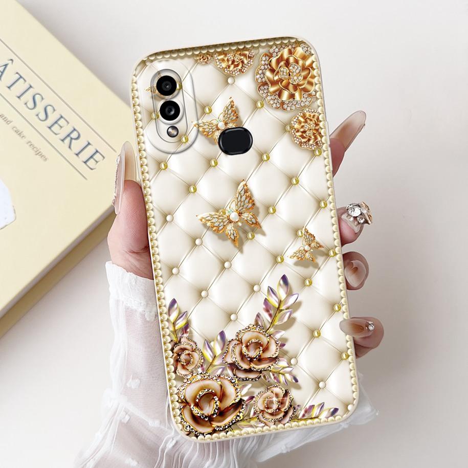 Чехол для телефона Samsung Galaxy A10 A10S M01S Модный цветочный задний чехол Жидкий силиконовый протектор на Samsung A 10 Ударопрочный Funda