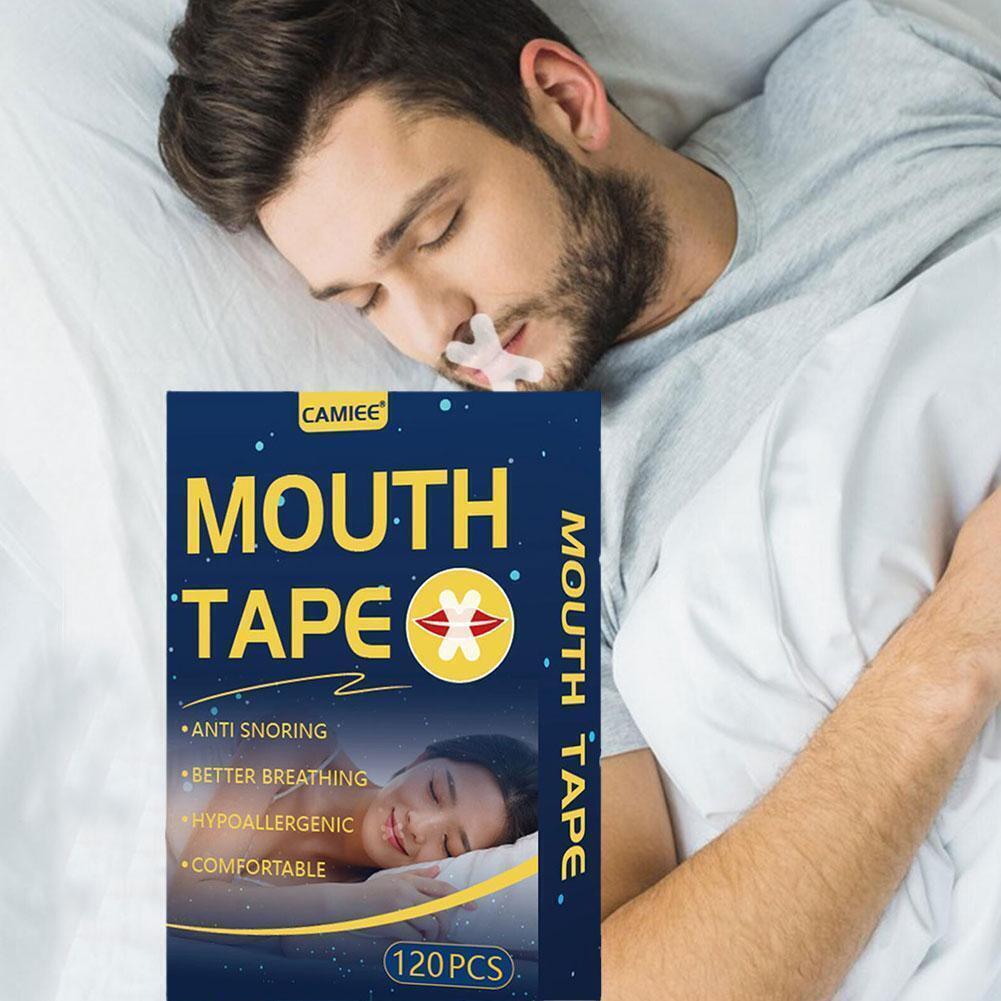 120 шт. пластырь для дыхания через рот X-образная лента для уменьшения храпа полоски для рта H6F1