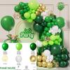 Mori Set Green Latex Balloon Chain Set Vintage Themed Birthday Party Decorative Jungle Set