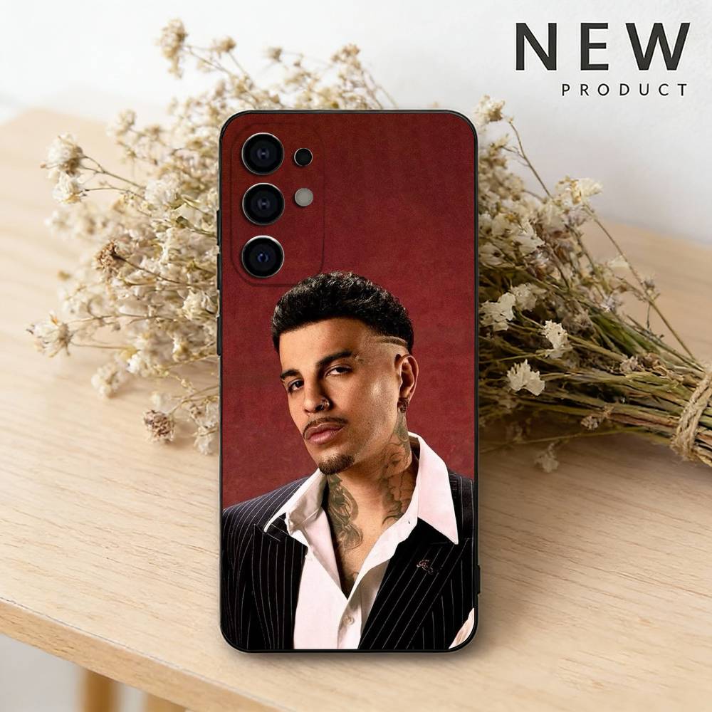 Чехол для телефона Singer R-Rauw Alejandro для Samsung S26,25,24,23,22,30,21,10,9,Ultra,Plus,Lite Черный Мягкий Чехол