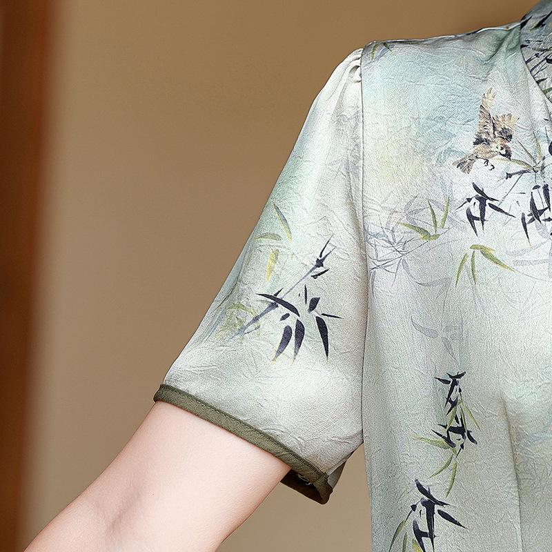 Летнее элегантное платье в китайском стиле для женщин среднего возраста - Дизайн «два в одном»