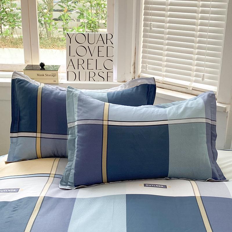 Хлопковые наволочки: Чистый хлопок, простой стиль для дома, общежитий, одноместных и двухместных комнат (Одиночный/Пара)