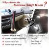 RYANSTAR Samurai Automatic Shift Knob Universal Lock/Button Automatic Transmission, Cool Katana Gear Shifter Metal Weight Black & Red