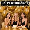 Black Gold Happy Retirement Banner for Women Man, Large Retirement Yard Sign for Porch/Fence/Lawn Decorations - Retire Party Supplies & Hanging Decor