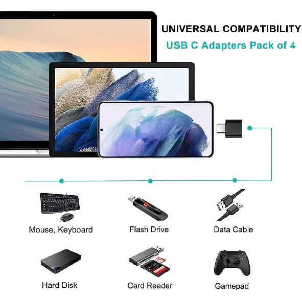 2/3PCS Type C OTG Adapter USB 2.0 Female Mini OTG Data Connector Converter Cable Adapter For Tablet PC Android Mobile Phone Plug 3