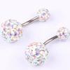 Zircon Crystal Ball Belly Button Rings Stainless Steel Shiny Body Jewelry Gem Navel Piercing  Men