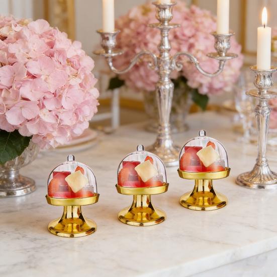 Мини-подставка для торта из пластика с купольной крышкой, прозрачная подставка для десертов и кексов, тарелка для шоколадных конфет, для дня рождения, праздника, детского душа, чаепития