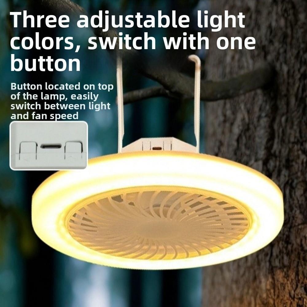 Energy Saving Camping Fan Light Super Quiet Hanging Fan Lamp Electric Fan Night Lamp Living Room