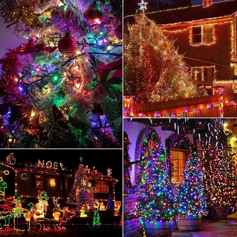 Outdoor Solar String Lights 50/100 LEDs Twinkle Lights with 8 Modes Waterproof Fairy Lights for Christmas Wedding Garden Decor