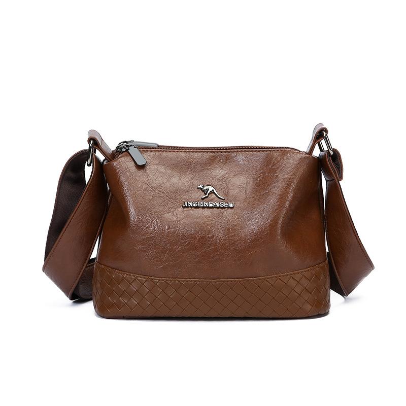 Новая простая женская сумка через плечо высокого качества - многослойная ретро женская сумка через плечо с текстурой сращивания