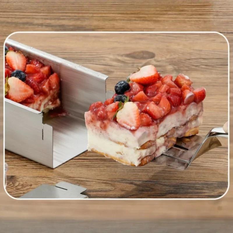 Форма для торта тирамису, съемная, прямоугольная, из нержавеющей стали с антипригарным покрытием, форма для мусса для торта своими руками, профессиональные инструменты для выпечки тирамису