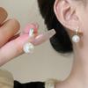 Серьги-цветы из серебра S925 пробы с жемчугом для женщин - роскошь, модный корейский стиль