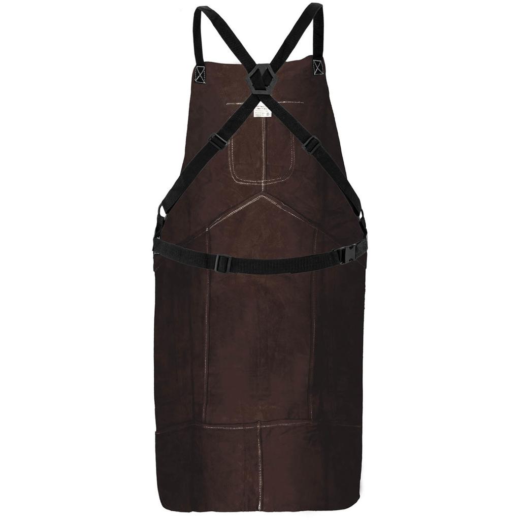 Welding apron, leather, size L, brown