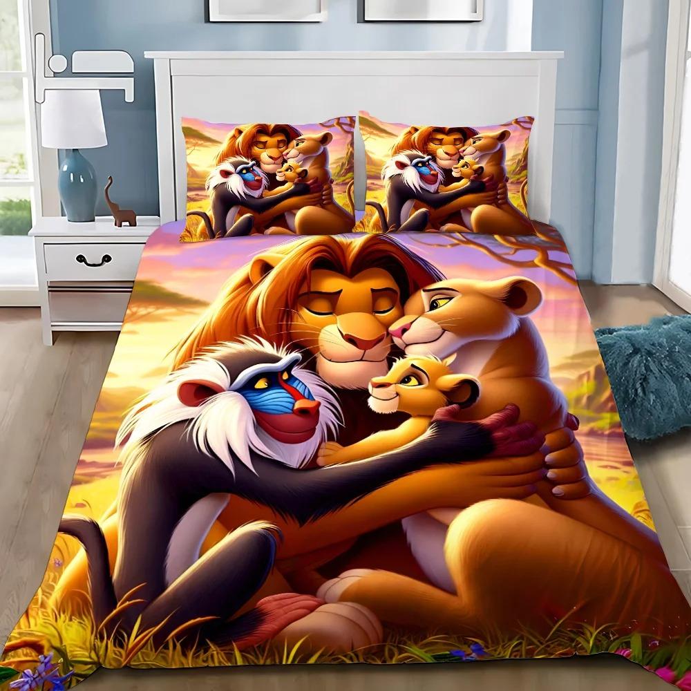 Duvet Cover Pillowcase Bedding Set Simba Lion King Adult Boy Girl Bedroom Decoration Children Gift Single Double Size