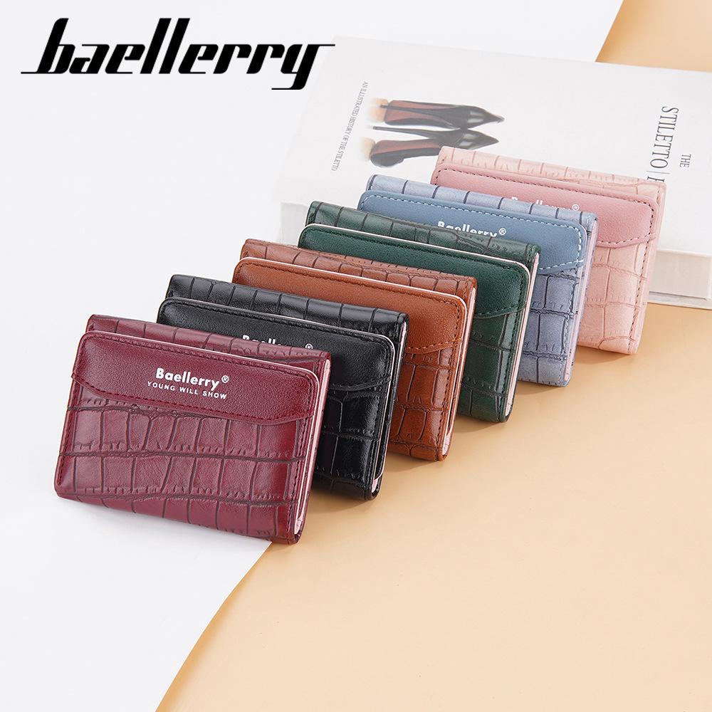 Baellerry женский короткий кошелек из искусственной кожи вертикальный кошелек маленький кошелек для монет модный держатель карт с отделением для нескольких карт на кнопке бумажник