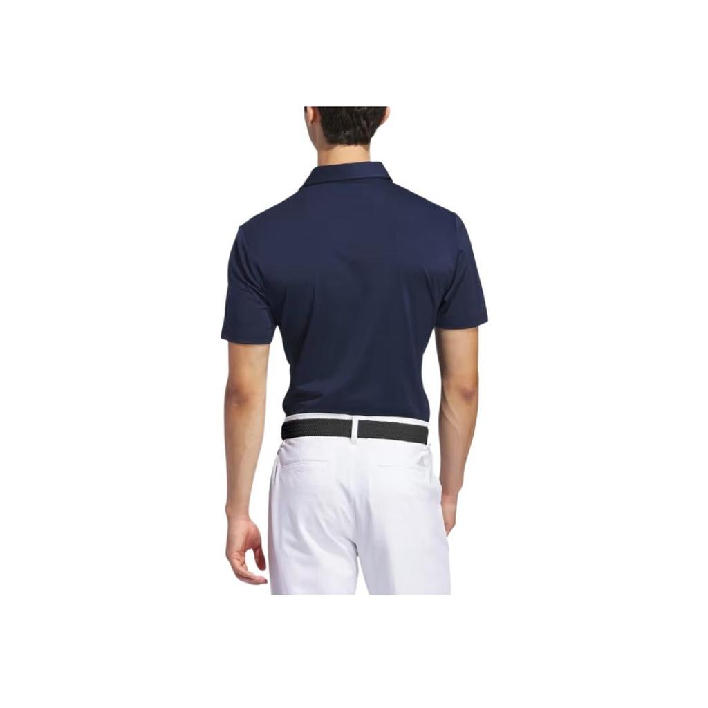 Adidas Пуловер с принтом логотипа, рубашка-поло для гольфа, мужские рубашки-поло, темно-синий IM8410