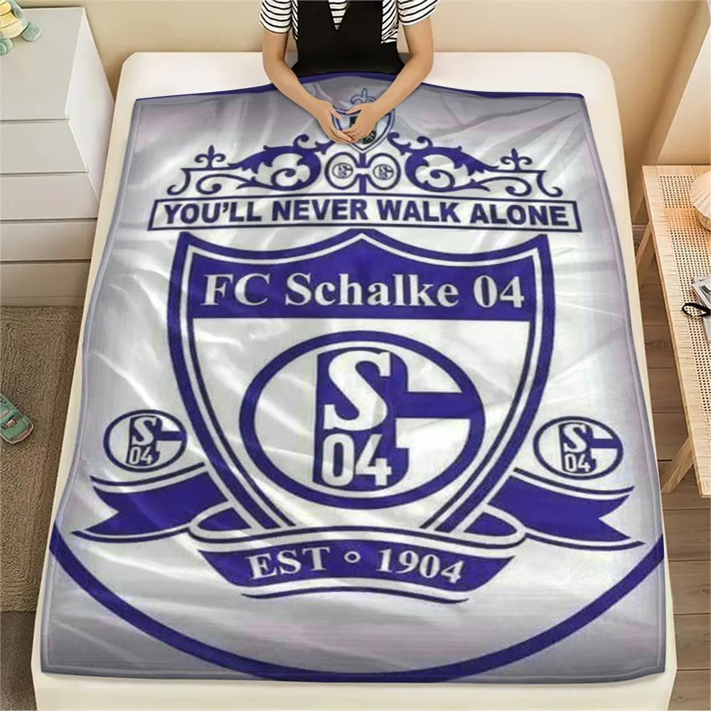1PC Schalke 04 Print Flannel Blanket, High quality Comfortable for All Seasons, Home Decor, Warmth and Comfort, Perfect for Christmas Gifts147