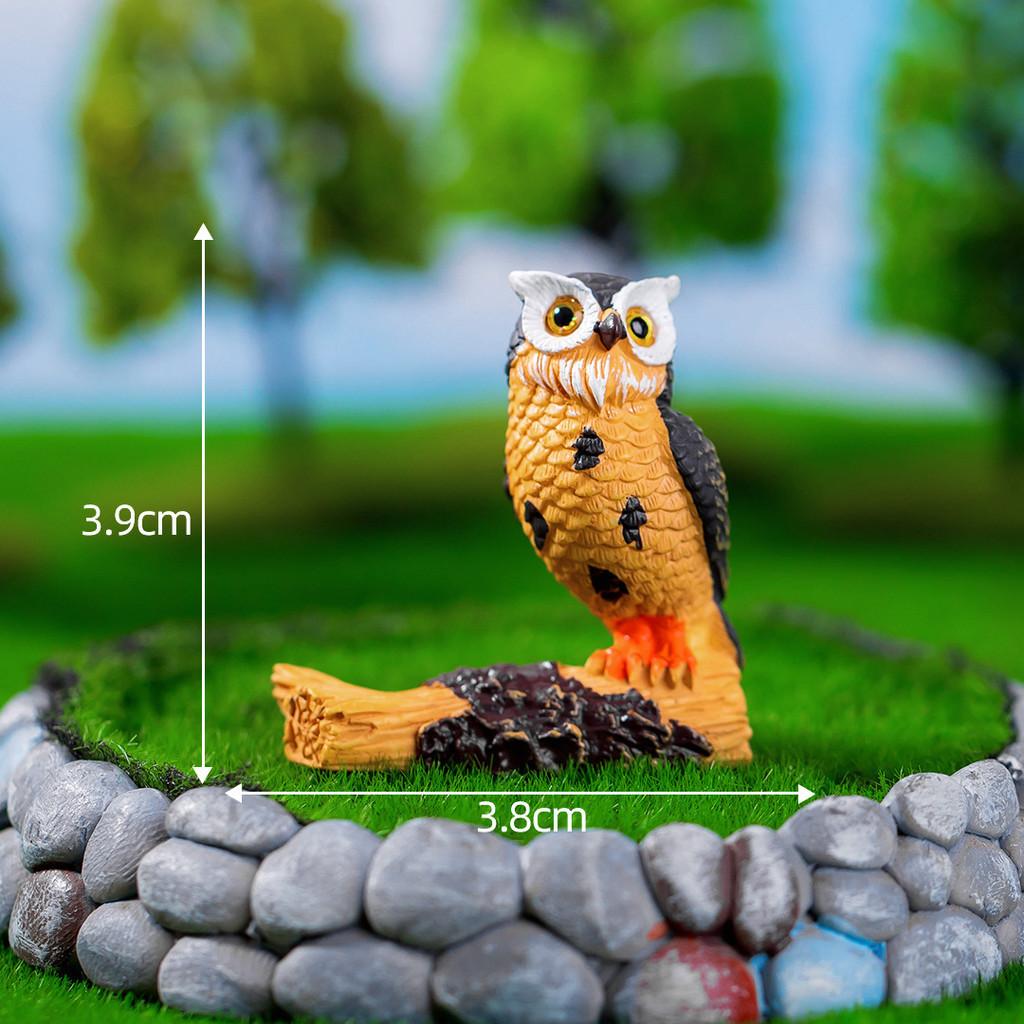 Adorable Resin Owl Figurine Miniature Garden Decor Cute Cartoon Animal Craft