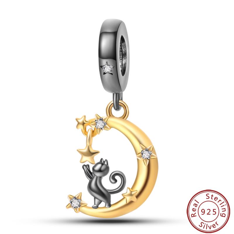 Милая серия «Кошка и собака» Медные шармы «Луна», «Бабочка», «Отпечаток лапы» 3 мм Сделай сам Изготовление изящных ювелирных изделий Подарки