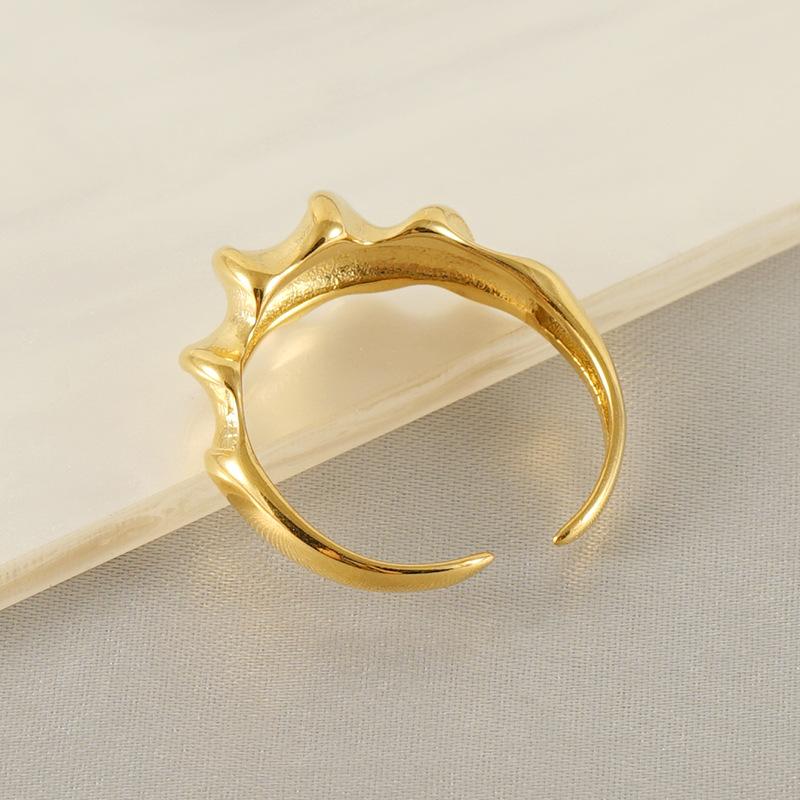 Кольцо из нержавеющей стали со спиральным дизайном, универсальное, повседневное, открывающееся, партия колец из титановой стали 18 карат