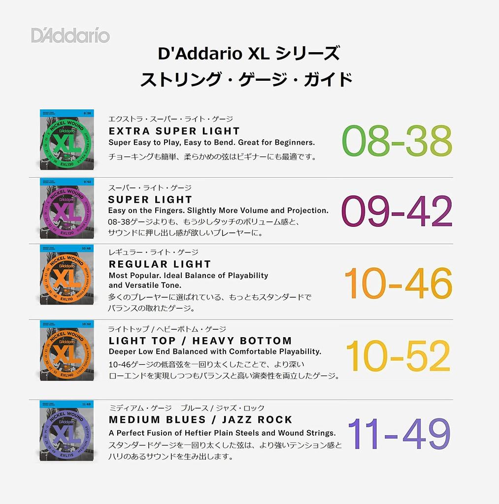 Electric Guitar XL Extra Super Pack of EXL130 D'Addario Strings, Nickel, .008-.038, Light, 10,