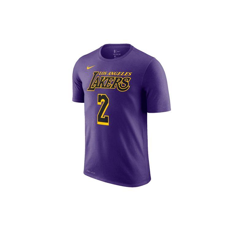 Nike NBA Lakers City Edition Лонзо Болл №. 2 мужские футболки с короткими рукавами, фиолетовые AO0897-547