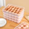 24 Grid Egg Storage Box With Lid Kitchen Refrigerator Egg Box Drop Rack Fridge Egg Organizer Household Fresh-Keeping Egg Tray