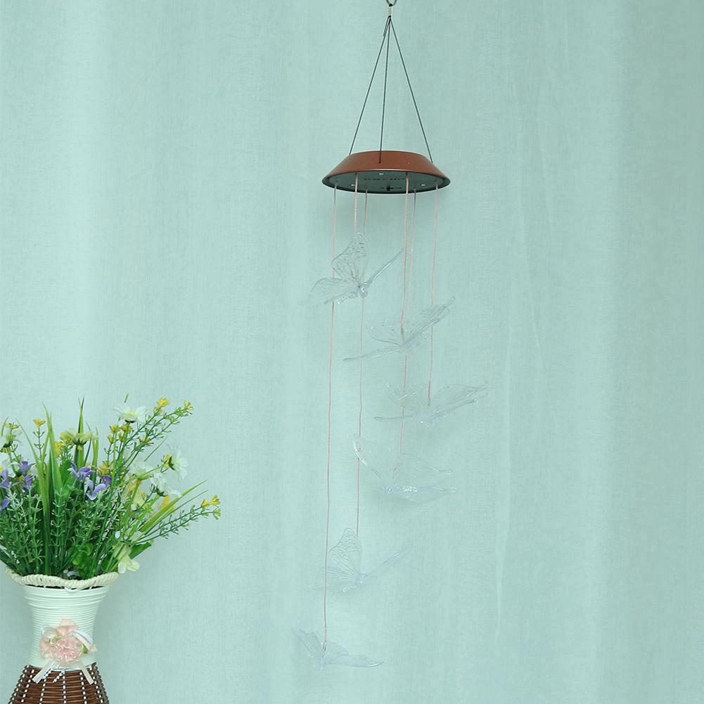 Уличные Водонепроницаемые Светодиодные Солнечные Колокольчики-Бабочки Декор для Дома и Сада (прозрачный)