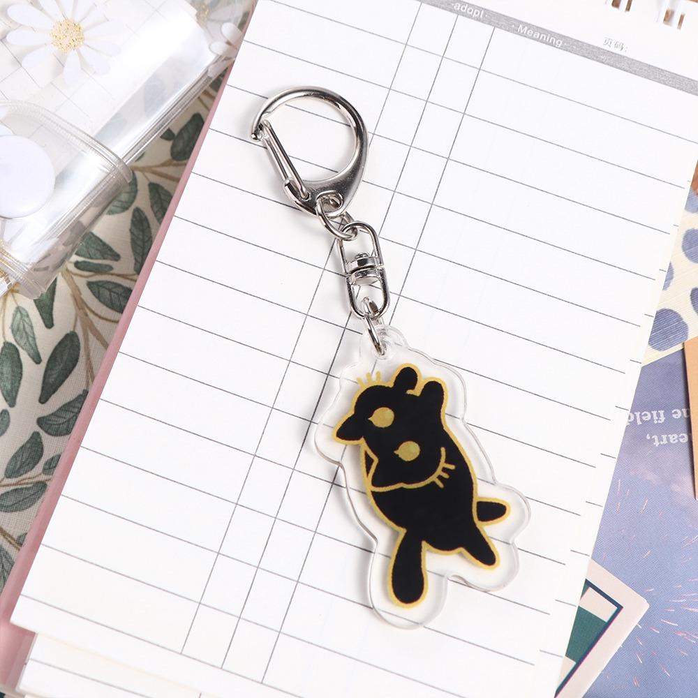 Cartoon Black Cat Keychain Acrylic Bag Pendant Cute Cat Acrylic Keyring Decoration Cute Cute Black Cat Pendant