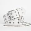 Gothic Double Row Buckle Waistband Metal Men Belt Trend Star Rivet Belt  Jeans Accessories