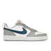 Nike Court Borough Low 2 GS White Light Smoke Grey Marina Детские кроссовки Habanero-Red BQ5448-117