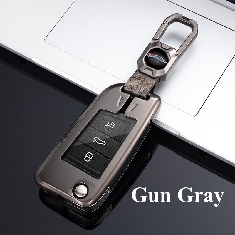 Для Volkswagen MK7 GTI 7 Golf 7 Golf R Skoda Octavia A7 SEAT складной дистанционный брелок кожаный металлический чехол для ключей от автомобиля для VW брелок