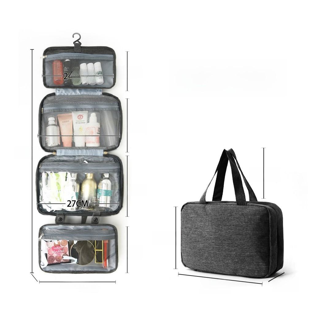Urban Minimalist Polyester Travel Toiletry Organizer With Multicolor Compartments For Daily Use