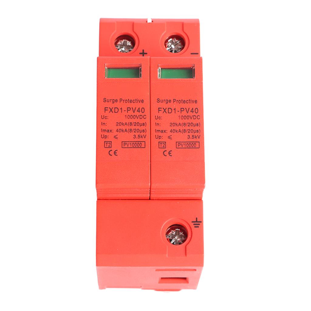 Устройство защиты от импульсных перенапряжений 2P Фотоэлектрический Ограничитель перенапряжений постоянного тока DC1000V 40 кА для электроники