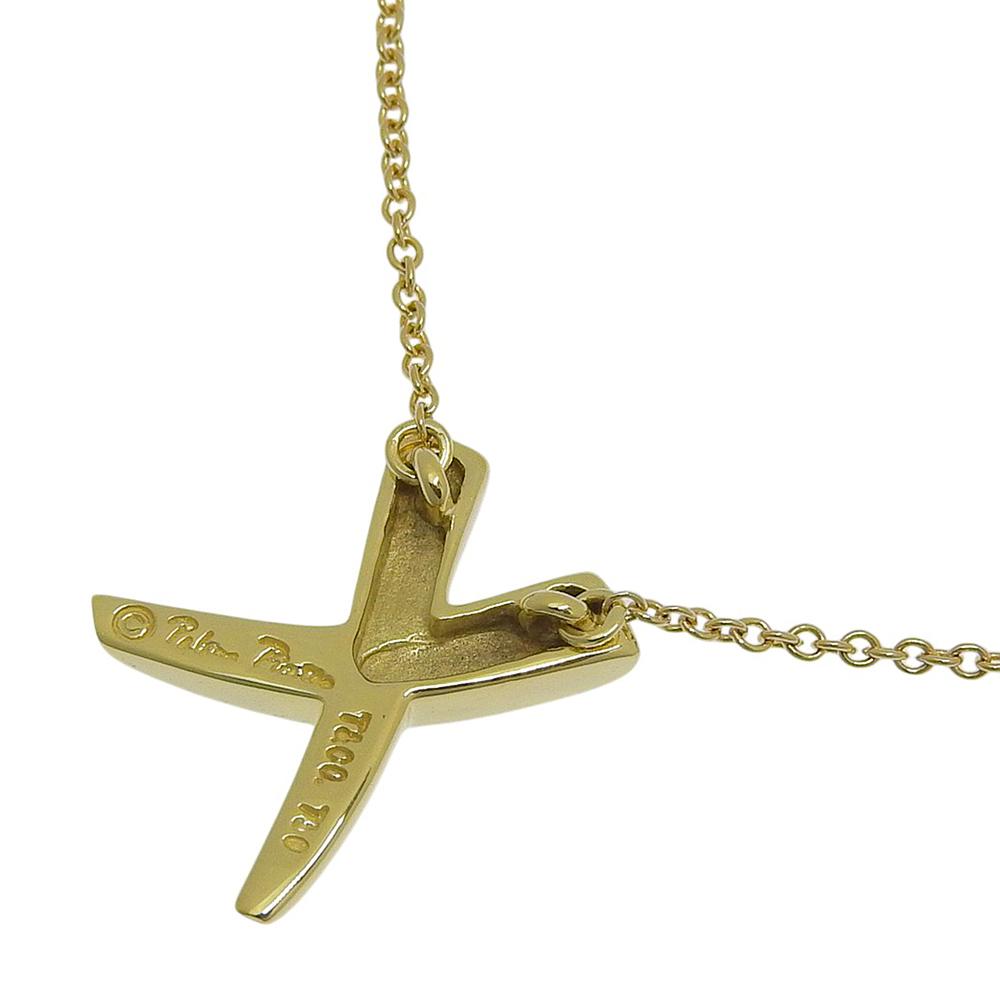 TIFFANY&Co. kiss Necklace Paloma Picasso K18 yellow gold 3.4g Women Used