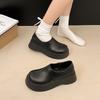 Весна 2025 года, новые высококачественные туфли на платформе из бисквита, женские модные универсальные туфли из кожи, нескользящие и удобные мокасины