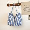 Полосатая клетчатая холщовая сумка женская новая модная модная сумка-тоут в стиле колледжа большой вместимости сумка на плечо