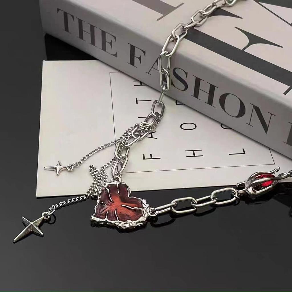 Ожерелье для женщин Sweet Cool Girl Punk Heart Chain Cuisine Jewelry ARI