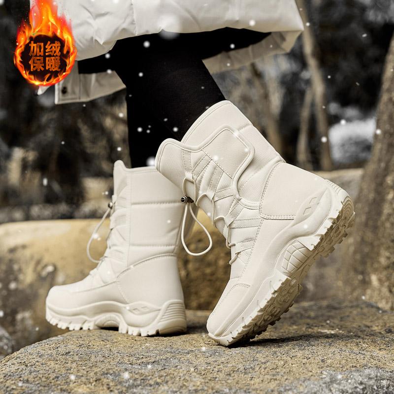 Fashion New Large-size Women's Fashion Casual Snow Boots Thick Soles Plus Velvet Comfortable Wear-resistant Anti-slip Couple Snow Boots