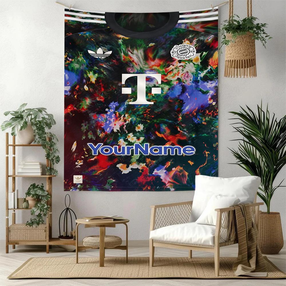 Bayern Munich Custom Your Name Wall Decor Tapestry Art For Pet Memorial Birthdaywedding Party Backdrop Family Gift