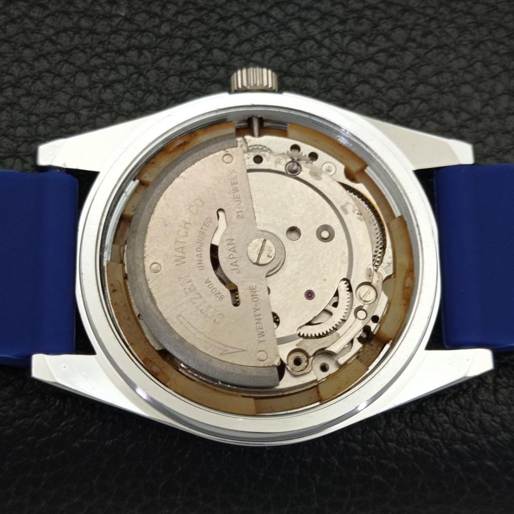 REFURBISHED MENS CITIZEN AUTOMATIC 8200 JAPAN DAY&DATE BLUE DIAL WATCH a432564-2 R112-a432564