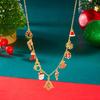Exaggerated Christmas Bell Beaded Choker Necklace For Women Trendy Xmas Pendant Clavicle Chain  Year Party Jewelry Gift