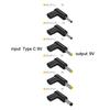 Портативный разъем-переходник Type C на DC-штекер для зарядки, подключает USB PD к устройству 9В