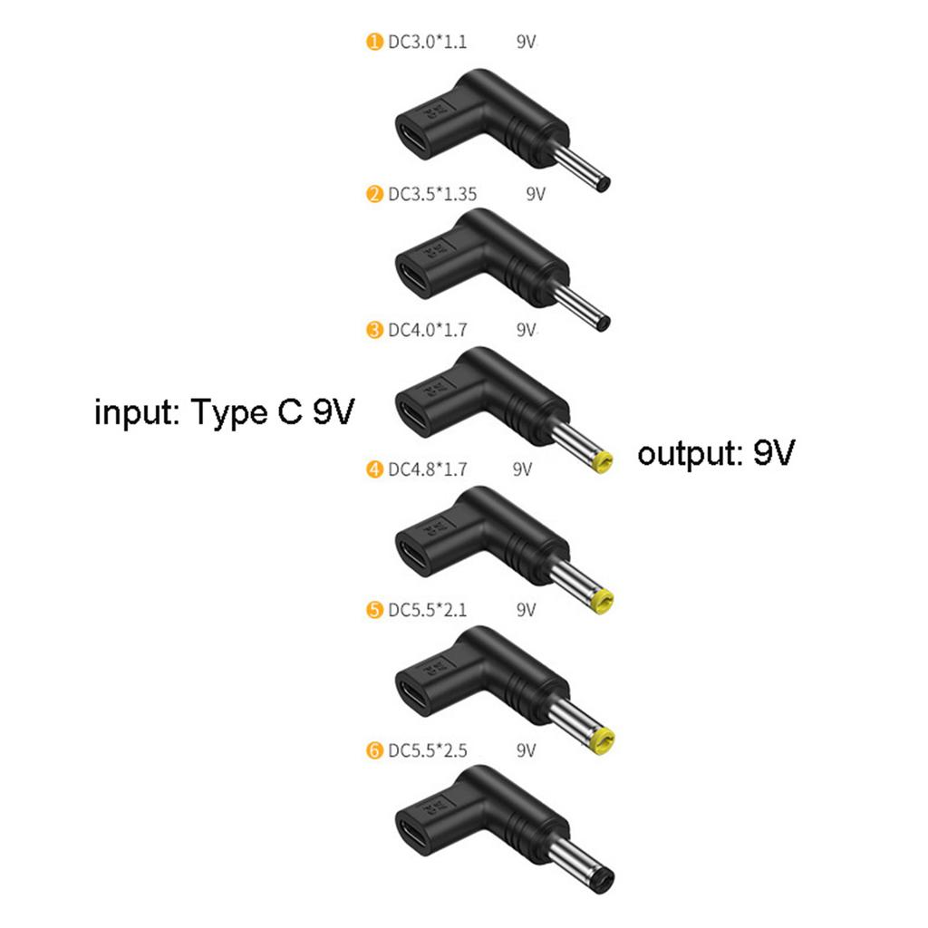 Портативный разъем-переходник Type C на DC-штекер для зарядки, подключает USB PD к устройству 9В