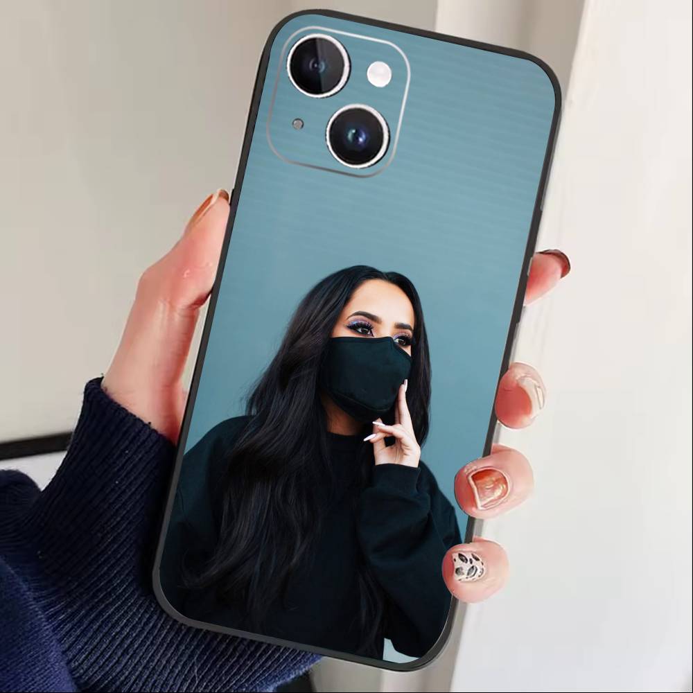 F-Fashion Чехол для мобильного телефона Becky G для iPhone 17 16 15 14 13 12 Max Plus Силиконовый Черный Чехол