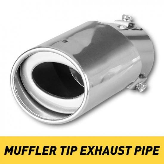 Car Pipe Rear Exhaust Tip Throat Tail Stainless Muffler Round Steel Accessories