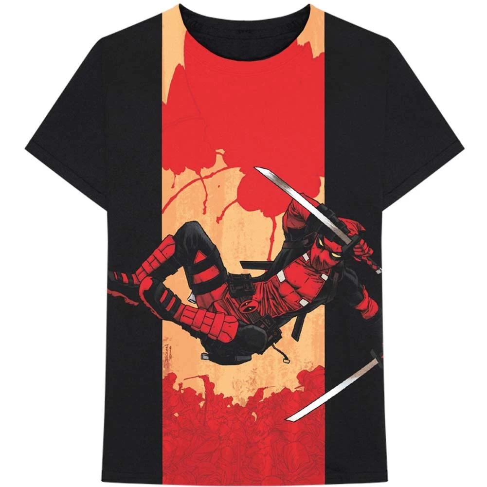 Men's Deadpool Samurai Slim Fit T-shirt Large Black