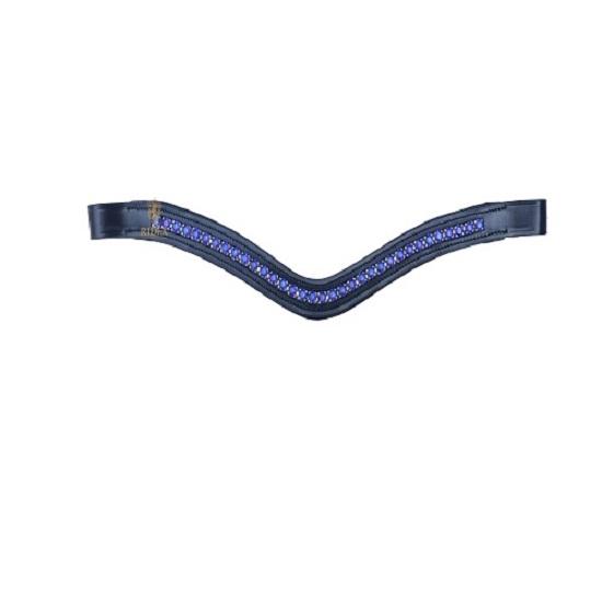 Purple/Blue Combination Crystal Leather Bridle Browband For All Size Available.