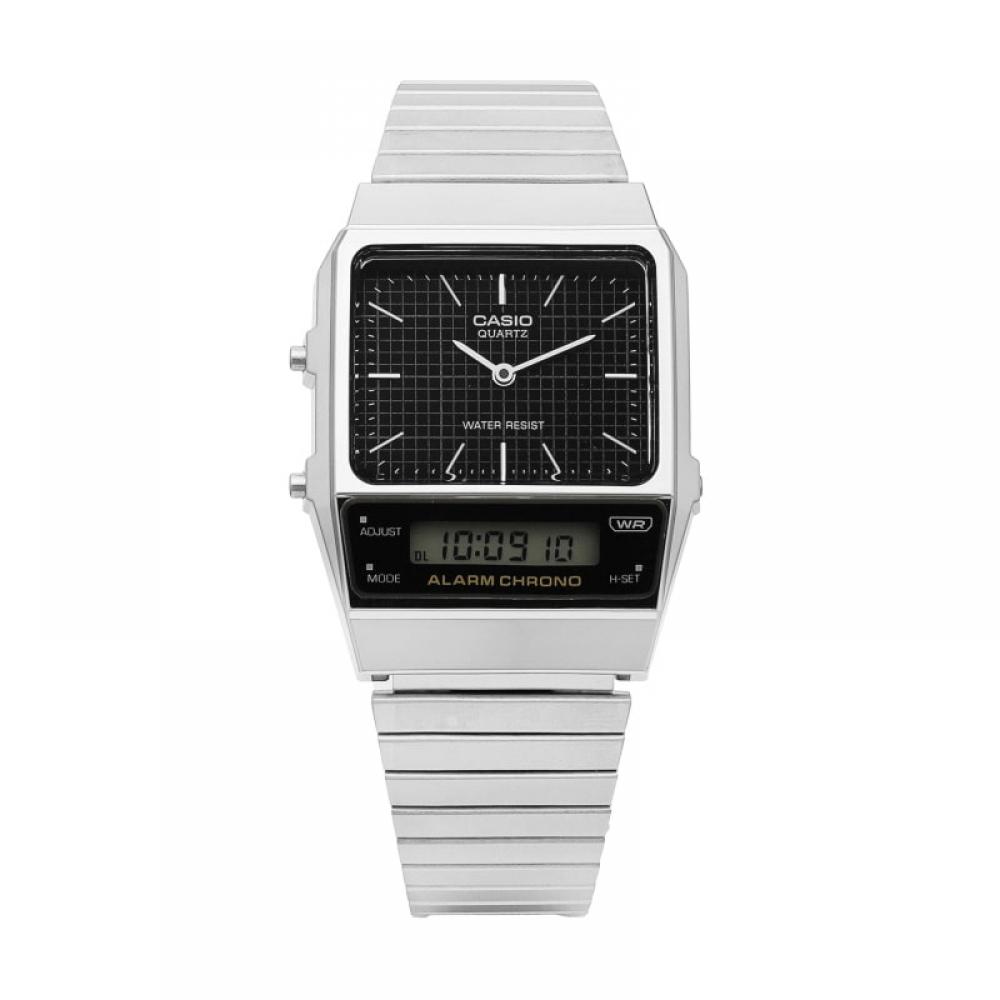 Casio Aq 800e 1adf  Aq 800e 1a  Аналогово-цифровые квадратные винтажные ретро публичные металлические часы