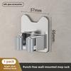 Wall Mounted Broom Holder Mop Organizer Storage Rack with Hooks Bathroom Utility Hanger No Drilling Required Stainless Steel